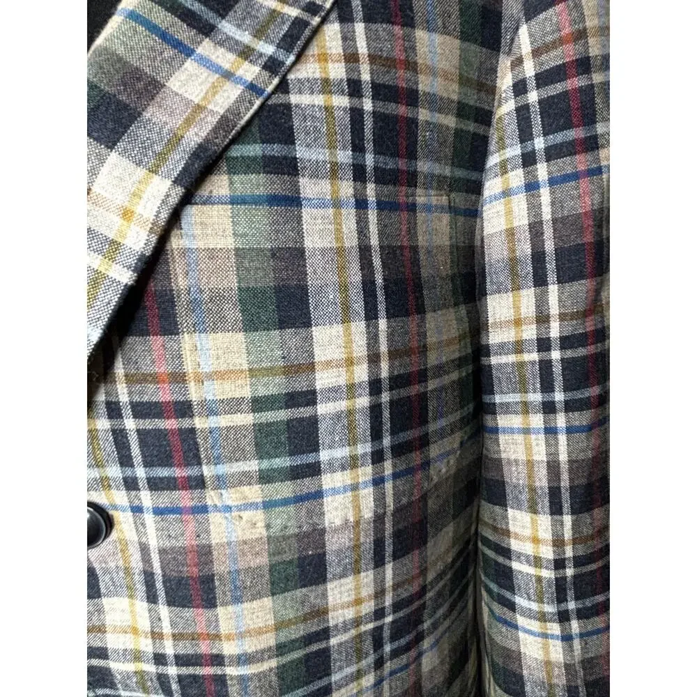 J.Crew Kenmare Plaid Blazer NWT Scottish Linen Wool Relaxed Fit 38R
